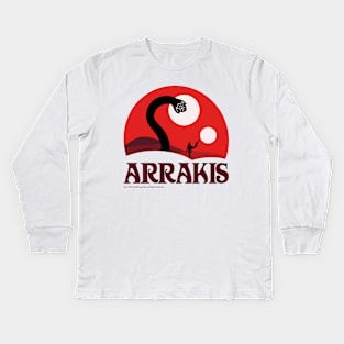 Fear Is The Mind Killer, Red Arrakis Kids Long Sleeve T-Shirt